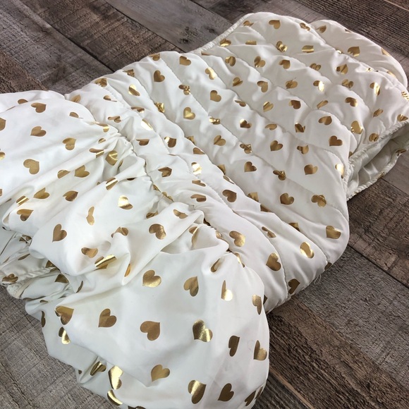 White & Gold Kids Headquarters Bubble/Puffer Peplum Winter Vest Size 3T - Picture 7 of 13